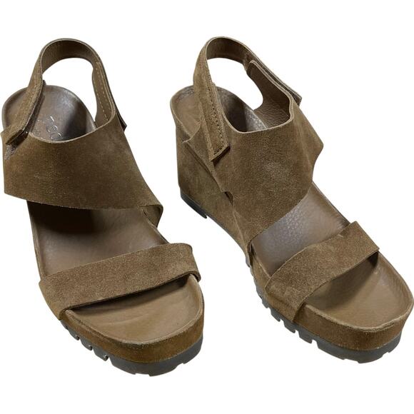 Pedro Garcia Jouri Platform Wedge Suede Sandal Women's Size 39 (US 9) NWOB - Picture 1 of 6